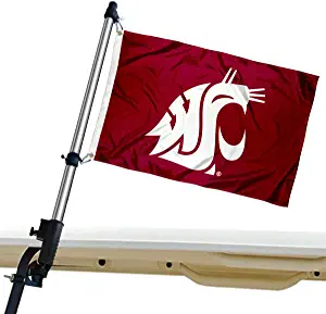 Washington State Cougars Golf Cart Flag Pole and Holder Mounting Bracket