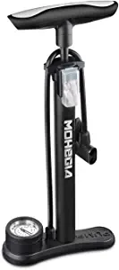 MOHEGIA Bike Floor Pump with Gauge,Air Bicycle Pump Inflator with High Pressure 160 PSI,Fits Schrader and Presta Valve
