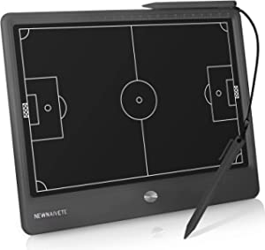 Newnaivete Electronic Football Coach Board - LCD Soccer Tactical Coaching Board with Stylus Pen for Football Coach Marker Training Writing Tablet