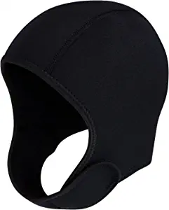 TOBWOLF Diving Hood, 2.5mm Neoprene Dive Cap Surf Cap, Stretchable Diving Cap with Chin Strap, Thermal Wetsuit Hood Cap, Surfing Hood for Water Sports, Swimming Kayaking Snorkeling Sailing Canoeing