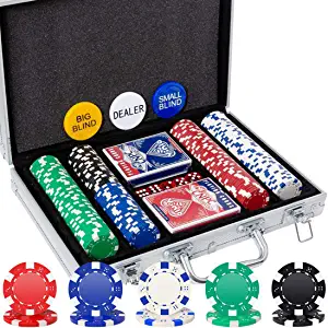 Poker Chips Set, 200PCS Poker Chips, Poker Set with Alumium Travel Case, 11.5 Gram Casino Chips for Texas Holdem Blackjack Gambling