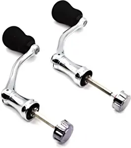 RONCHEN Mixed Pack Fishing Spinning Reel Handle, All-Metal, with The Grip EVA for Spinning Reels Replacement Grip Parts,2 Pack, Large ,X-Large, Silver, YB2022