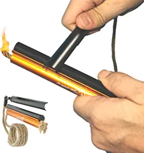Fire Starter Survival Tool - All-in-One Flint and Steel Fire Starter Kit - Ferro Rod Fire Starter with 36" Waterproof Tinder Wick Rope and Steel Fire Striker - Patented Firestarter | Prepared4X