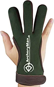 ArcheryMax Archery Gloves Practice Shooting Hunting Leather Three Finger Protector for Youth Adult Beginner
