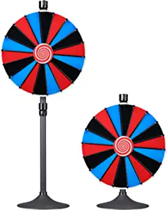 WinSpin 24" Dual Use Prize Wheel Tabletop or Floor Stand DIY Insertable Fortune Spinning Wheel for Tradeshow Carnival Game Wheel, DIY Series