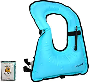 InflatableSnorkelVest,AdultsPortableLargeBuoyancyAidSwimJacketsforMenWomenFreeDivingKayakSwimmingScubaVestsSafetyforOutdoorSnorkelingSurfingLoadUpto220Ibs