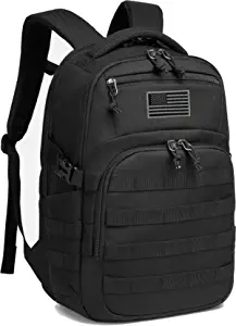 Wotony Military tactical backpack, black backpack tactical backpack MOLLE backpack small tactical backpack assault bag used for outdoor hiking and hunting tactical backpack for men(Black)