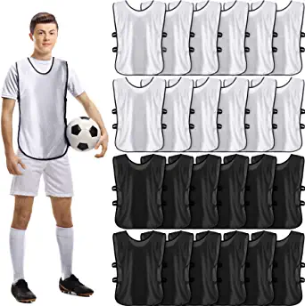 Geyoga 24 Pcs Kids Scrimmage Vest Soccer Pinnies Training Pennies Football Jerseys Youth Team Practice Vests Sports Bibs
