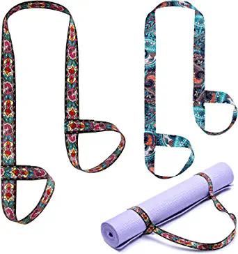 2 Pcs Yoga Mat Strap Sling Adjustable Thick Yoga Mat Carrier Stretching Strap Yoga Mat Sling Yoga Mat Holder Women Stretching Band