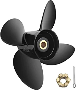 VEVOR Outboard Propeller, Replace for OEM 3587522, 4-Blade 14 1/4" x 19" Pitch Aluminium Boat Propeller, Compatible with Volvo Penta SX Drive All Models, w/ 19 Tooth Splines, RH