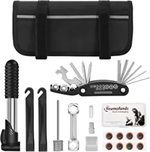 AOFUXTI Bike Tool Kit, Bike Repair Tool Kits, Bike Tools Kit Set with Tire Pump, Portable Bicycle Tool Kit for Camping Trips, Daily Maintenance and Off-Road Sports