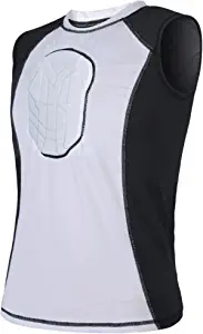 TUOYR Padded Compression Shirt Chest Protector Heart Guard Sternum Protective Sleeveless Vest for Football Baseball Lacrosse and Goalies - Youth & Adult Sizes
