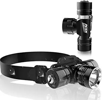 Scuba Diving Headlamp Dive Flashlight - PFSN Professional Underwater Headlight IPX68 Waterproof, 1200 Lumens, 4 Modes, 4800mAh Rechargeable Battery Powered, Dive Light Best for Snorkeling, Caving