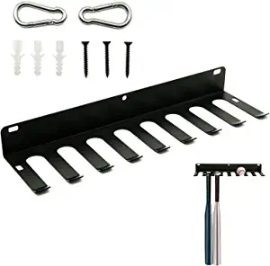 Aolamegs Baseball Bat Holder Rack - Metal Baseball Softball Bat Hanger Racks Caddy - Clips for Dugout Fence or Mounts on Wall to Storage and Display Holds 16 Player Bats Black Color