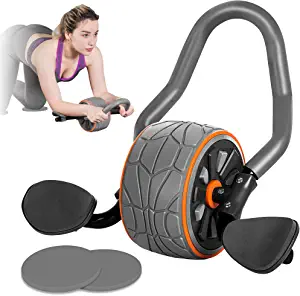 BODY RHYTHM Ab Wheel Roller Exercise Equipment with Knee Mat for Home Gym Workout FitnessAbdominal & Core Strength Trainer