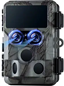 CAMPARKCAM 4K Trail Camera Dual-Lens Starlight Night Vision 60MP WiFi Bluetooth Game Camera with 0.1S Trigger IP66 Waterproof Hunting Cam for Wildlife Monitoring