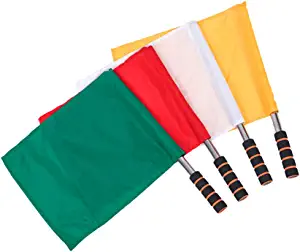 4pcs Referee Flag Sports Linesman Flags Track and Field Events Match Training Flags with Stainless Steel Pole Stick (Mixed Colors)