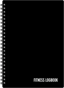 Fitness Logbook - Thick Paper, Durable Cover - A5 - 6 x 8 inches - Undated Workout Journal, Planner Log Book to Track Weight Loss, Muscle Gain, Gym Exercise, Bodybuilding Progress - For Men & Women