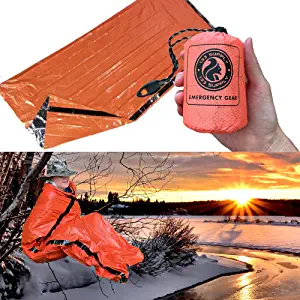 133 SUPPLY Emergency Sleeping Bags for Survival, Thermal Blankets Survival, Emergency Bivy Sack - Loud Whistle, Paracord, Waterproof Bag- Tactical Gear, Survival Kits, Hiking Gear, Emergency Supplies