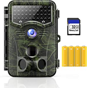 Vikeri 4K 32MP Trail Camera, Game Camera with Night Vision 0.1s Trigger Time Motion Activated 120Wide Camera Lens, IP66 Hunting Camera with 40pcs No Glow Infrared LED 2.4''LCD for Wildlife Monitoring