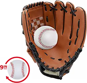 Youth Baseball Glove Sports Softball Glove Left Handed Softball Fielding Glove Baseball Training Competition Glove Baseball Infielder's Mitts 11.5 Inch Baseball Mitt for Kid Teen Beginner