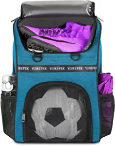 YOREPEK Soccer Bag, Soccer Backpack with Ball Compartment for Youth Boys and Girls Fit Basketball Volleyball, Large Capacity Sports Equipment Bags Gift to School Gym Outdoor Camping