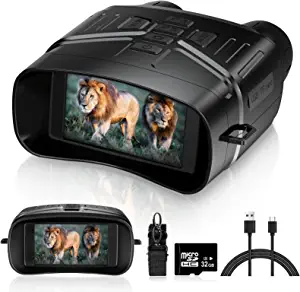 Night Vision Binoculars - Night Vision Goggles for Adults, 3'' Digital Infrared Night Vision can Save Photo and Video with 32GB Memory Card & Rechargeable Lithium Battery