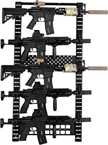 OneTigris Wall Mount Gun Rack - Stainless Steel Horizontal Rifle Rack & Pistol Rack Indoor Gun Storage Racks for Wall & All Guns, Shotgun, Handgun, Sword-Hold up to 5 Rifles