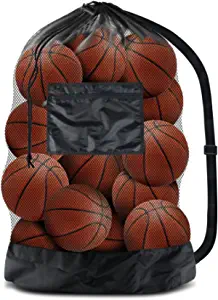 BROTOU Extra Large Mesh Ball Bag, Drawstring Socce Bag for Coach, Use for Basketball, Volleyball, Baseball, Mesh Equipment Bag with Adjustable and Portable Strap (30 x 40)