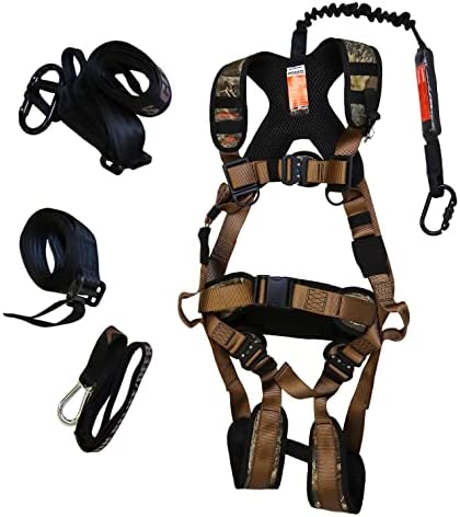 Malta Dynamics Hunting Safety Harness 4 Pc Bundle, Kanati Tree Stand Harness, Tree Strap, Deer Drag, Lineman's Climbing Strap