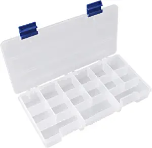 Avlcoaky Tackle Boxes Organizer Small Beads Storage Compartments 3500 Plastic Container with Dividers 15 Grids Sorting Box Fishing Tackle Tray