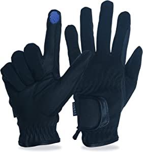 Horse Riding Gloves Men & Women Genuine Leather Riding Gloves Breathable Horseback Riding Gloves Anti-Slip Equestrian Gloves for Outdoor Riding