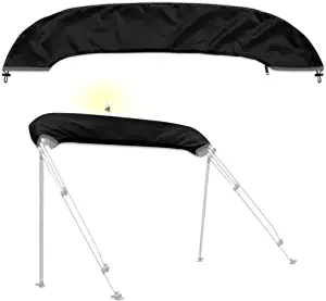 Bimini top Boot Cover, Suitable for 3-4 Bows Bimini Tops, Design with Light Hole Bimini Top Cover, 600D Waterproof Bimini Storage Boot, Black, XXL 94-118IN