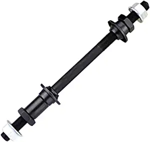 Laughify Lengthened 240mm Mountain Bike S Bike Bicycle Hubs Rear Axle Refitted Solid Axle Rear Axle Bicycle Accessory Axle, Black