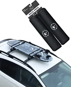 Ho Stevie! Surfboard / SUP Aero Roof Rack Pads (Set of 2 Pads, 28" or 17") for Cars with Crossbars (17")