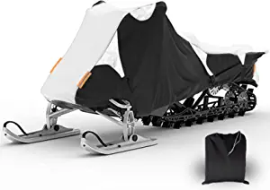 Trailerable Snowmobile Cover Waterproof and Deluxe Universal Snowmobile Storage Cover for Arctic Cat, Ski-Doo, Polaris and Yamaha Fits up to 145L