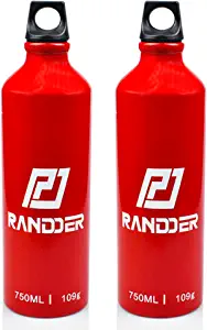 RANDDER 2 Pack 750ML Liquid Fuel Bottle for Motorcycle, Camping and Emergencies (0.75 liter)