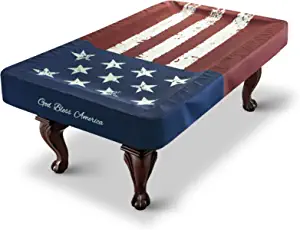 BEARCOVER Heavy Leatherette Pool Table Cover, Waterproof Indoor/Outdoor Pool Table Accessories, Billiards Accessories for Protecting Felt, 7/8/9 Feet Fitted Billiard Covers Red & Blue(7FT/OG)