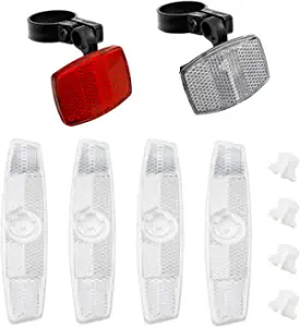 Jobazok 6Pcs Bike Reflectors Bike Front and Rear Reflectors Kit Bicycle Lights for Night Riding Bicycle Wheel Spoke Reflectors Cycling Accessories (Red/White)