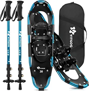 YITGOG 3-in-1 Snowshoes for Women Men Youth Kids, Lightweight Aluminum Alloy Snow Shoes with Trekking Poles and Carrying Bag Easy to Wear, Size 21''/25''/30''