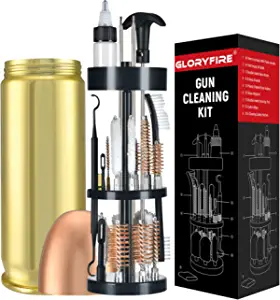 GLORYFIRE Universal Gun Cleaning Kit for Handguns, Hunting Gifts for Men Hunting Shooting Rifle Pistol Shotgun Gun Cleaning Kit for All Guns with Aluminum Case