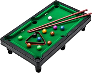 Mini Pool Table Playset, Mini Billiards Table Top Game for Kids Adults, Portable Interactive Game Kit for Home Office Travel, with Balls Cues Triangle Rack, Stress Relief Toy Set