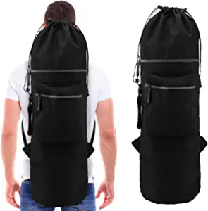 Skateboard Bag for Men WaterProof Skateboard Backpacks Bag with Adjustable Shoulder Straps Portable Skateboard Case for Penny Board, Standard Board (Black)
