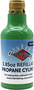 Flame King Refillable 1/4-lb Empty Refillable Propane Cylinder Tank - Reusable & Transportable - Safe and Legal Refill Option - UL1769 Listed Valve