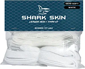 Shark Lax - SemiSoft Lacrosse Mesh and Stringing Kit - White - Easy to String Kit - Use SemiSoft Mesh for The Best Performance