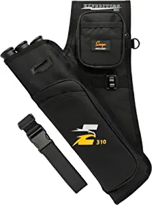 SUNYA Archery Hip Quiver for Arrows. Archery Quiver Includes Tab and Release Pockets and Adjustable Nylon Belt. Fit for Bow Target Archery