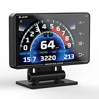 Lufi Xs Obd2 Gauge Display, GPS Speedometer,car inclinometer, Boost Gauge, RPM Meter, Heads up Display for car,Multifunction Digital Gauge Cluster