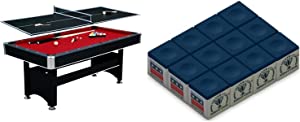 Spartan 6-ft Pool Table with Table Tennis Top - Black with Red Felt