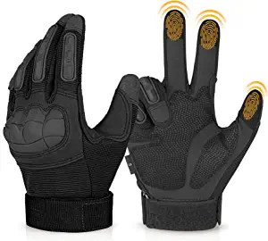 KUMGIM Tactical Gloves for Men, Military Combat Gloves Black Airsoft Gloves Touchscreen for Airsoft Outdoor Hunting Shooting Paintball Work Motorcycle Climbing